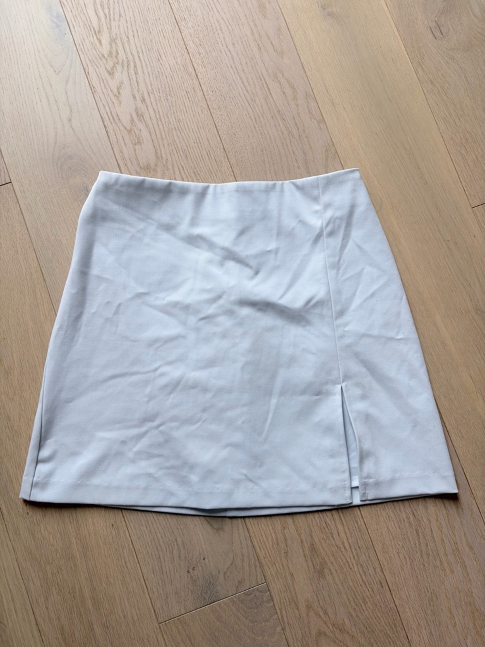 Sunday Best Cream Mini Skirt with Front Slit